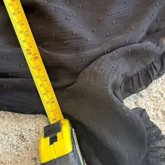 NOT FOR SALE Saints size 6 GUC sheer sleeved Black Wrap Dress with soft ruffles - Picture 11 of 15